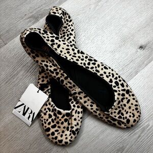 ZARA Leopard Print Ballet Flats